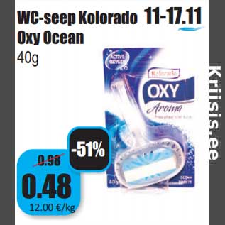 Allahindlus - WC-seep Kolorado Oxy Ocean 40g