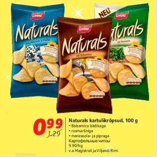 Allahindlus - Naturals kartulikrõpsud, 100 g