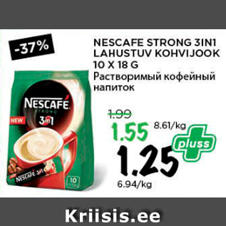 Allahindlus - NESCAFE STRONG 3IN1 LAHUSTUV KOHVIJOOK