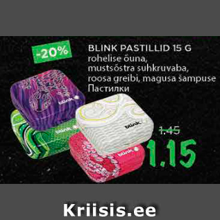 Allahindlus - BLINK PASTILLID 15 G