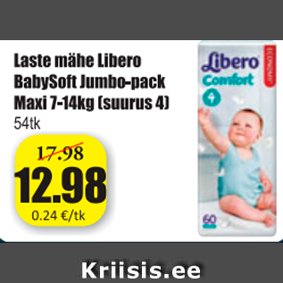 Allahindlus - Laste mähe Libero BabySoft Jumbo-pack Maxi