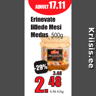 Allahindlus - Erinevad lillede Mesi Medus 500 g