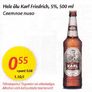 Allahindlus - Hele õlu Karl Friedrich,5%,500 ml