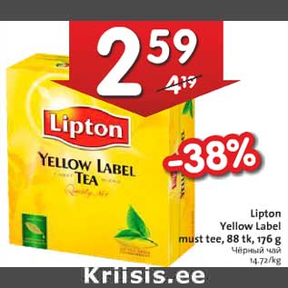 Allahindlus - Lipton Yellow Label must tee, 88 tk, 176 g