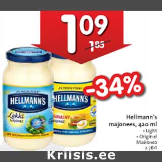 Allahindlus - Hellmann`s majonees, 420 ml