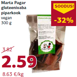 Allahindlus - Marta Pagar gluteenivaba piparkook vegan 300 g