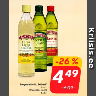 Allahindlus - Borges oliivõli, 500 ml*