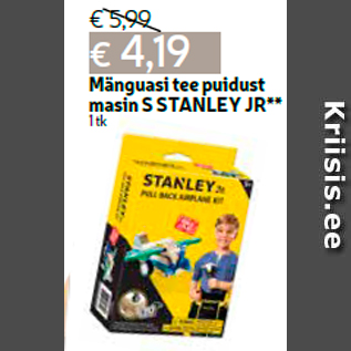 Allahindlus - Mänguasi tee puidust masin S STANLEY JR** 1 tk