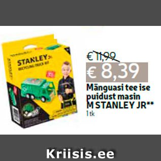 Allahindlus - Mänguasi tee ise puidust masin M STANLEY JR** 1 tk