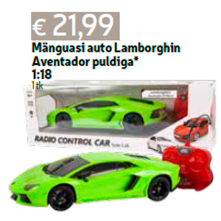 Allahindlus - Mänguasi auto Lamborghin Aventador puldiga* 1:18 1 tk