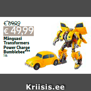 Allahindlus - Mänguasi Transformers Power Charge Bumblebee*** 1 tk