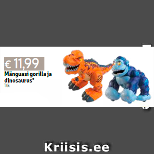 Allahindlus - Mänguasi gorilla ja dinosaurus* 1 tk