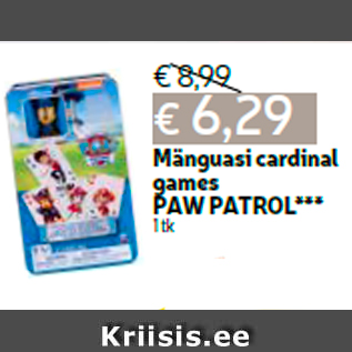 Allahindlus - Mänguasi cardinal games PAW PATROL*** 1 tk