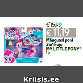 Allahindlus - Mänguasi poni 2in1 kuju MY LITTLE PONY* 1 tk