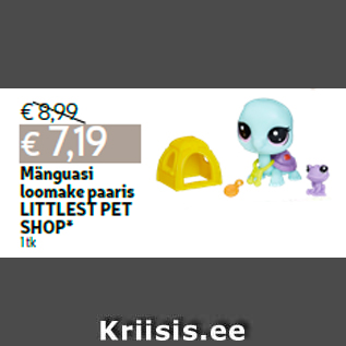 Allahindlus - Mänguasi loomake paaris LITTLEST PET SHOP* 1 tk