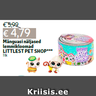 Allahindlus - Mänguasi näljased lemmikloomad LITTLEST PET SHOP*** 1 tk