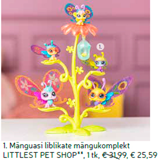 Allahindlus - 1. Mänguasi liblikate mängukomplekt LITTLEST PET SHOP**, 1 tk