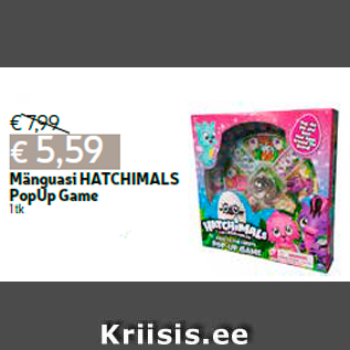 Allahindlus - Mänguasi HATCHIMALS PopUp Game 1 tk