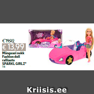 Allahindlus - Mänguasi nukk Fashion doll ralliauto SPARKL GIRLZ* 1 tk