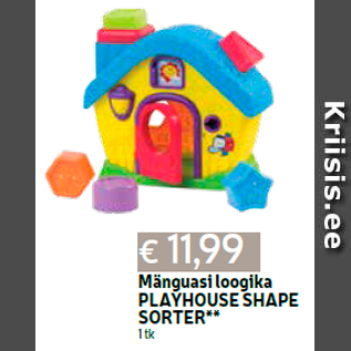 Allahindlus - Mänguasi loogika PLAYHOUSE SHAPE SORTER** 1 tk