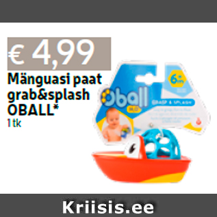 Allahindlus - Mänguasi paat grab&splash OBALL* 1 tk