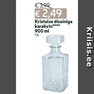 Allahindlus - Kristalse disainiga karahvin**** 900 ml 1 tk