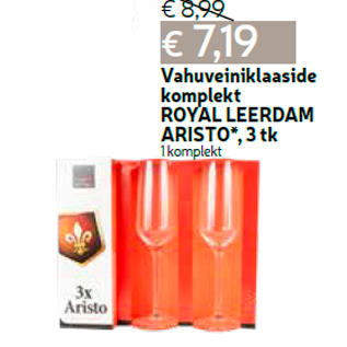 Allahindlus - Vahuveiniklaaside komplekt ROYAL LEERDAM ARISTO*, 3 tk 1 komplekt