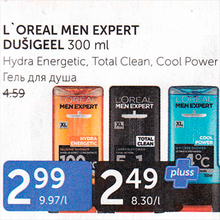 Allahindlus - L´OREAL MAN EXPERT DUŠIGEEL 300 ML