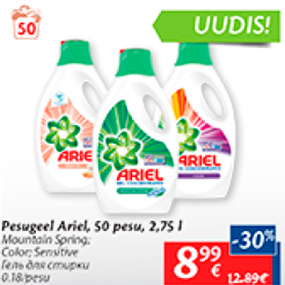 Allahindlus - Pesaugeel Ariel, 50 pesu, 2,75 l