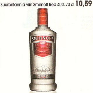 Allahindlus - Suurbritannia viin Smirnoff Red