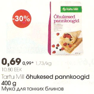 Allahindlus - Tartu Mill õhukesed pannkoogid