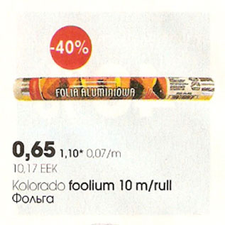 Allahindlus - Kolorado foolium 10m/rull