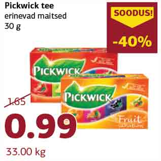 Allahindlus - Pickwick tee erinevad maitsed 30 g