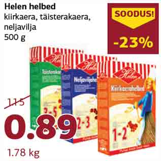 Allahindlus - Helen helbed kiirkaera, täisterakaera,neljavilja 500 g