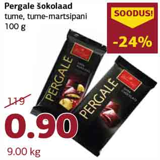 Allahindlus - Pergale šokolaad tume, tume-martsipani 100 g