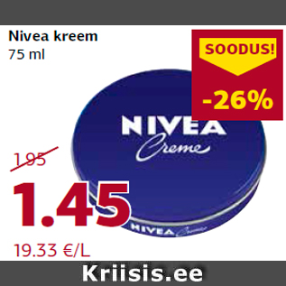 Allahindlus - Nivea kreem 75 ml