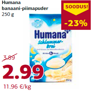 Allahindlus - Humana banaani-piimapuder 250 g