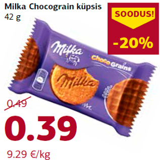 Allahindlus - Milka Chocograin küpsis 42 g