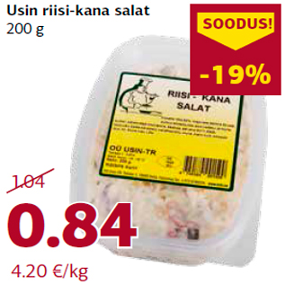 Allahindlus - Usin riisi-kana salat 200 g