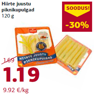 Allahindlus - Hiirte juustu piknikupulgad 120 g