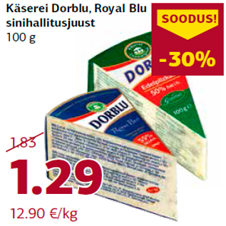 Allahindlus - Käserei Dorblu, Royal Blu sinihallitusjuust 100 g