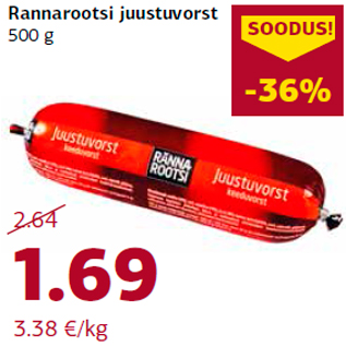 Allahindlus - Rannarootsi juustuvorst 500 g