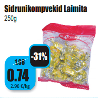 Allahindlus - Sidrunikompvekid Laimita 250g