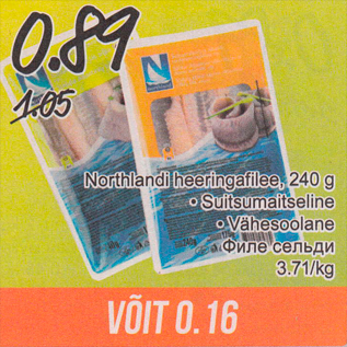 Allahindlus - Northlandi heeringafilee, 240 g