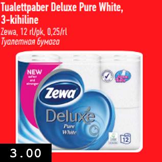 Allahindlus - Tualettpaber Deluxe Pure White, 3-kihiline