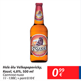 Allahindlus - Hele õlu Velkopopovicky, Kozel