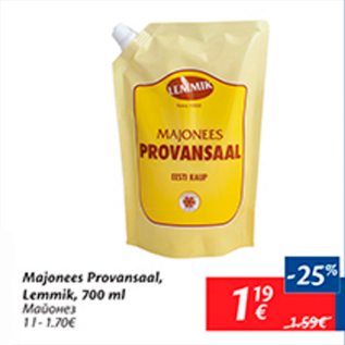 Allahindlus - Majonees Provansaal, Lemmik, 700 ml