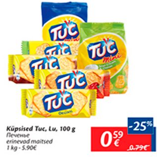 Allahindlus - Küpsised Tuc, Lu, 100 g