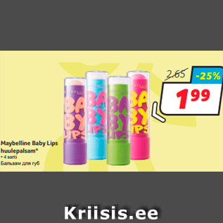 Allahindlus - Maybelline Baby Lips huulepalsam*