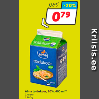 Allahindlus - Alma toidukoor, 20%, 400 ml**